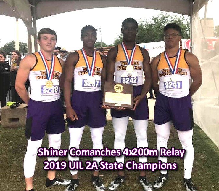 Shiner Comanches - 2019 Class 2A 4x200M Relay State Champions